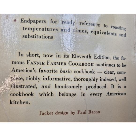 1965 Fannie Farmer Cookbook 11th Edition Hardcover Dust Jacket - Picture 9 of 10